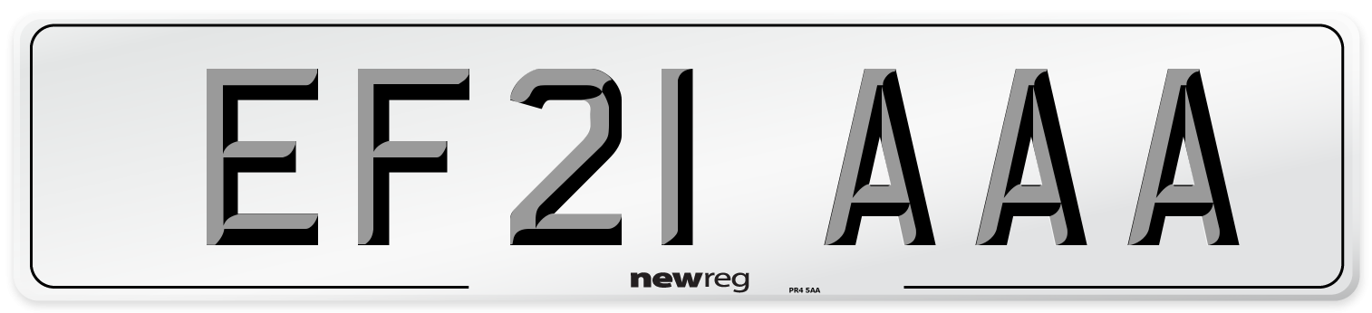 EF21 AAA Number Plate from New Reg
